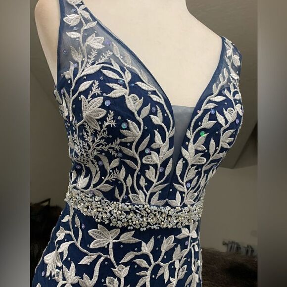 Custom Made Embroidered Lace and Exquisite Beaded 
& Sequins Mermaid Gown - Picture 16 of 17